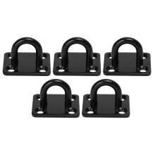 5Pcs Thickened Stainless Steel Ceiling Hook Reincompatible withced Load Bearing Door Buckle Fixing Buckle Stainless Steel Eye Plate Black 6mm