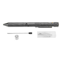 Campingpen met hoge hardheid, schrijft soepel en snel, zelfverdedigingspen met licht, geschikt voor buitengebruik, grijs.