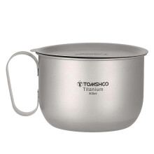 500 ml titanium beker met deksel en handvat, lichtgewicht koffiepot voor kamperen, backpacken, wandelen en reizen.