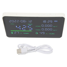 Luftqualitätsmonitor CO2-Detektor USB-Ladefunktion Kohlendioxid HCHO Temperatur und Feuchtigkeitsmesser mit großem Display Infrarotmodelle Weiß