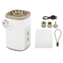 Draagbare luchtpomp met 2 mondstukken, 2 standen, 3600mAh accu, USB-opladen, multifunctionele luchtmatraspomp met LED-verlichting.