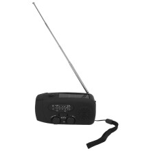 Aurinkokäyttöinen käsikäyttöinen radio AM FM WB säävaroitus USB-lataus hätäradio SOS-hälytystoiminnolla ladattava radio