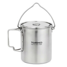 750 ml Edelstahl-Wasserbecher mit Deckel und klappbarem Griff – ideal für Camping, Kochen und Picknicken im Freien