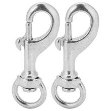 2 Stück 80 mm Tauch-Wirbelhaken aus Edelstahl 316 mit einseitigem Karabinerhaken
