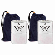 2pcs Outdoor Portable Metal Hand Warmer with Pouch compatible with Fishing Camping Hiking