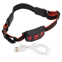 LED-Stirnlampe mit COB-LED-Leuchtmittel, wiederaufladbar, mit rotem Rücklicht, geeignet für Camping und Wandern