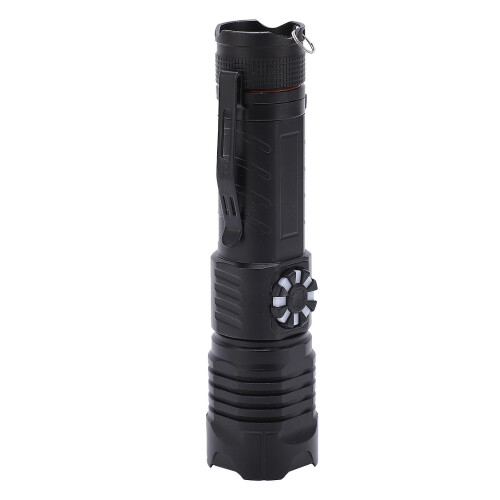 XHP99 Powerful Flashlight Portable Stepless Dimming USB Rechargeable Zoom Torch With Clip 1