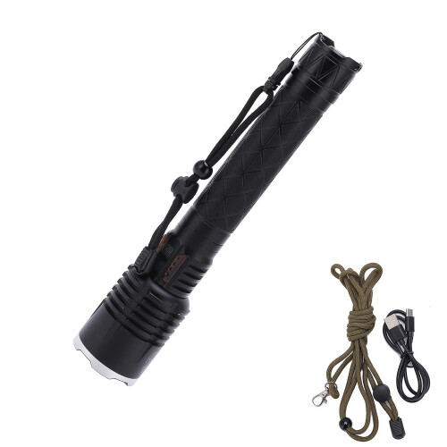 USB Rechargeable Flashlight XHP120 Super Bright LED Flashlight WaterResistant Flashlight