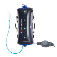 Bolsa de agua plegable de 12L/20L, bolsa de ducha portátil para camping con bomba de aire, compatible con exteriores.