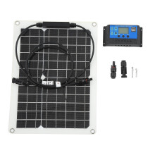 Zonnepaneel met monokristallijne zonnecellen, controllerkit, 30W, 18V uitgang, compatibel met auto's en woonboten.