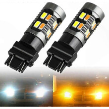 Zweifarbige LED-Lampen in Weiß und Gelb, kompatibel mit Auto-Blinkern 3157 T25 Switchback 3056 3156 3057 4057 4114 4157NA-Compible