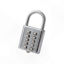 Candado de seguridad con combinación de 10 dígitos y código fijo, compatible con protección antirrobo.