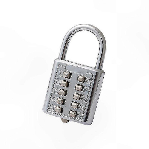10-Digit Combination Security Padlock with Fixed Code compatible with Anti-Theft Protection