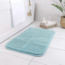 Blauwe microvezel badmat, 40 x 60 cm, zachte pluche antislip badkamermat, compatibel met verbeterde absorptie.