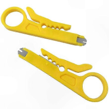 Ethernet-Kabel-Werkzeugset, RJ45/RJ11-Abisolierzange, Auflegewerkzeug, kompatibel mit Cat5/Cat6-Netzwerkkabeln, Audio/Video-Abisoliermesser, gelb