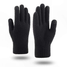 Herren-Winterstrickhandschuhe aus Wolle mit Touchscreen-Kompatibilität und geteilten Fingern, die warm halten und mit Touchscreens kompatibel sind