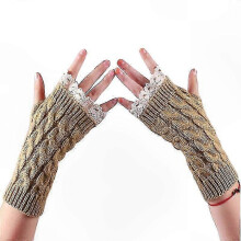Gestrickte Handgelenkwärmer mit offenen Fingern, kompatibel mit und Stil