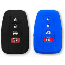 Universal Silicone Key Fob Cover compatible with Car Smart Keys | 2-Pack Black Protective Case compatible with Auto Key Accessories