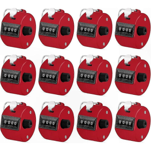 12-Pack Mechanical Handheld Counters with Ring compatible with Golf, Knitting, and Crochet Use