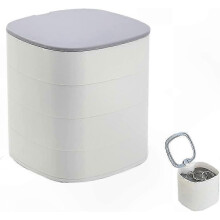 4-stöckiger, drehbarer Schmuckorganizer, kompatibel mit Ringen, Ohrringen, Armbändern und Halsketten
