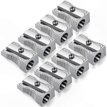 Single Hole Aluminum Pencil Sharpeners compatible with Adults & Kids, Durable Metal Handheld Sharpener, 8-Pack, Compatible with Most Pencil Sizes