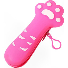 3D siliconen etui in de vorm van een kattenpoot, schattig pennenetui, ideaal voor meisjes, opbergoplossing met ritssluiting voor schrijfwaren