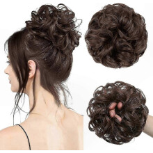 2er-Pack lockige Scrunchies, kompatibel mit lässigen Duttfrisuren für Frauen