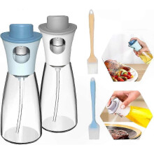 4er-Pack Ölspenderflaschen mit Silikonpinsel, geeignet für Küche, Backen und Grillen