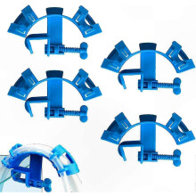 Ensemble de 4 supports de tuyau d'aquarium réglables, organisateur de tuyau de montage compatible avec les systèmes de filtration (bleu)