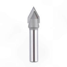 Fresa CNC de 60 mm con 2 filos en forma de V, diámetro de corte de 12 mm, vástago de 8 mm, compatible con chaflanado y ranurado.