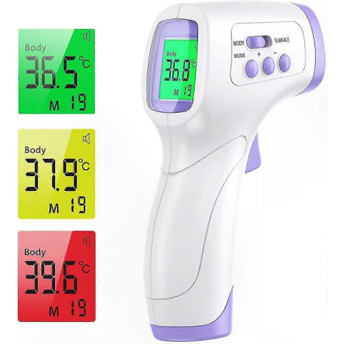 Infrared compatible withehead Thermometer with Fever Alert, 2-in-1 Non-Contact Design, Memory Function, LCD Display compatible with Adults