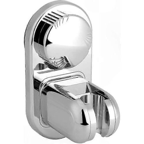 Support de douche à ventouse réglable, fixation murale sans perçage, compatible avec les douches à main, finition argentée