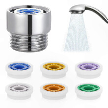 Shower Head Flow Regulator Set with 6 Flow Rates, Adapter compatible with Fixed and Handheld Shower Heads, Bathroom Water Saving Solution