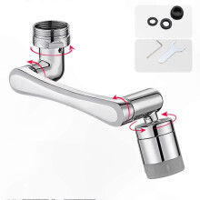 360 draaibare kraanverlenger met dubbele uitlaat en filter, geschikt voor keuken en badkamer, multifunctionele kraanadapter met perlator.
