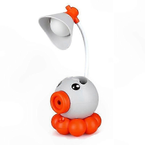 LED Desk Lamp with Octopus Design, Foldable USB Charging Light, Multifunctional Pencil Sharpener compatible with Study Use (Orange)