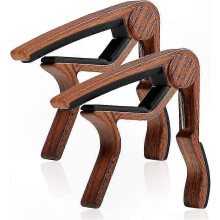 Capo kompatibel mit Akustik und E-Gitarren, 2er-Pack Holzgitarrenzubehör kompatibel mit 6-saitigen Instrumenten