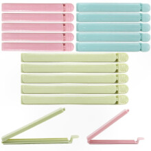 Reusable Food Clips, 15 Pack, 4.7 & 5.9 Inches, Durable Plastic Clamps compatible with Kitchen and Snack Storage
