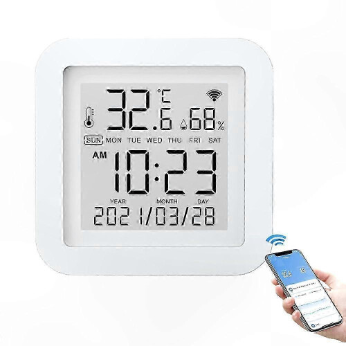 Wireless WiFi Temperature Sensor with Mobile App Control and Voice Assistant Compatibility