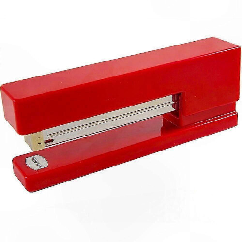 Grapadora de escritorio roja moderna compatible con papel.