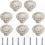 White Vintage Round Cabinet Knobs and Handles compatible with Kitchen Drawers and Doors, 8 Pack 1