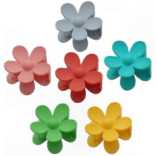 Set van 6 matte bloemhaarclips, geschikt voor vrouwen en meisjes, stijlvolle haaraccessoires voor medium tot dik haar, diverse kleuren.