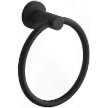 Black Bathroom Towel Ring, Wall-Mounted Stainless Steel with Rubber Coating, Durable and Rustproof Accessory compatible with Home Use