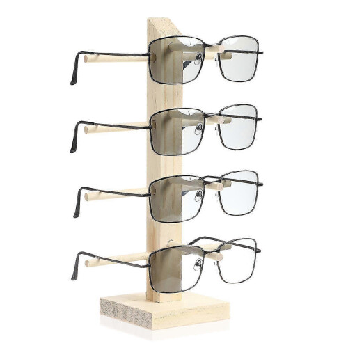 Sunglasses Organizer Wooden Display Rack 4 Layer Holder compatible with Optical Store