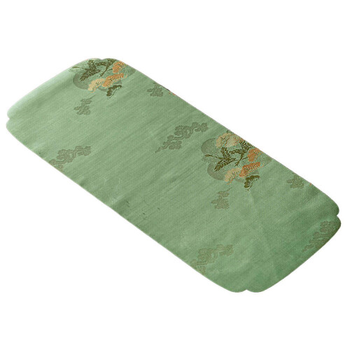 Decorative Green Tea Set Mat Embroidered Washable compatible with Tea Ceremony Tabletop Use
