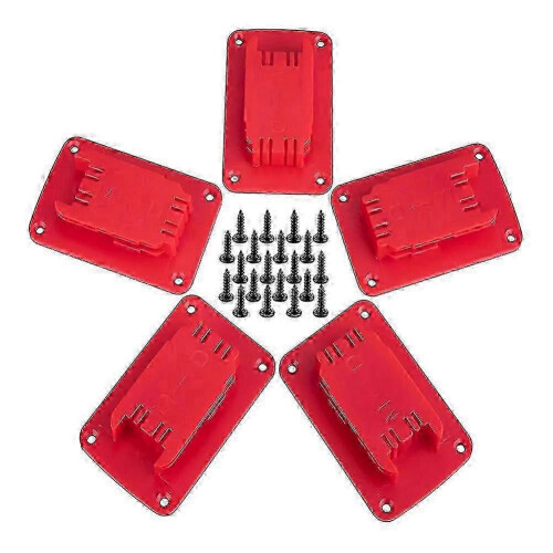 Red Tool Organizer Mount 5 Pack compatible with Milwaukee M18 Tools Plastic Material
