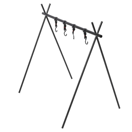 Short Outdoor Triangle Storage Tripod Travel Camping Drying Rack Cookware Hanger 1