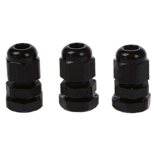 30 Pcs PG7 Waterproof Connector Gland Black compatible with 4-7mm Diameter Cable 1