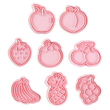 8 stuks fruitkoekjes, gebak, fondantstempels, bakvormen, taartdecoratiegereedschap, voedselveilig plastic taartuitsteker