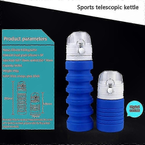 Foldable Silicone Water Bottle, Portable Leak-Proof Drinking Container compatible with Travel 1