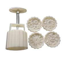 Mini bloemvormige maancakevorm voor thuisgebruik, model voor mungbooncake met reliëf en ijslaag, bakvormpje.